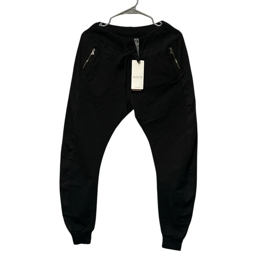 SUZY D LONDON Women's Black Jogger Pants,size L,Made in Italy,NWT - Picture 3 of 16
